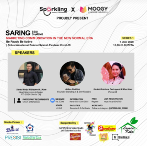 Bertemakan “Marketing Communication In The New Normal Era” Sparkling dan Moogy Laksanakan Seminar Via Zoom