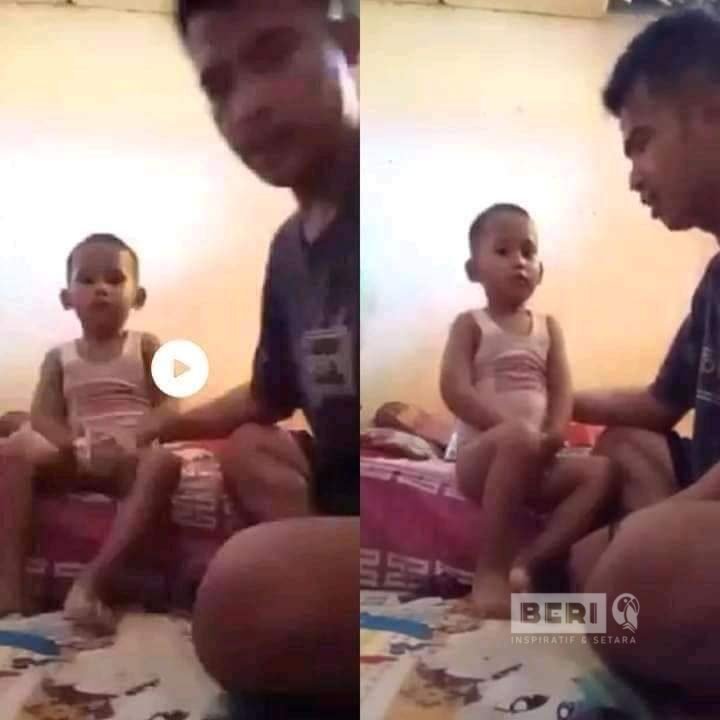 Cuplikan video viral kekerasan yang dilakukan pelaku pada anaknya
