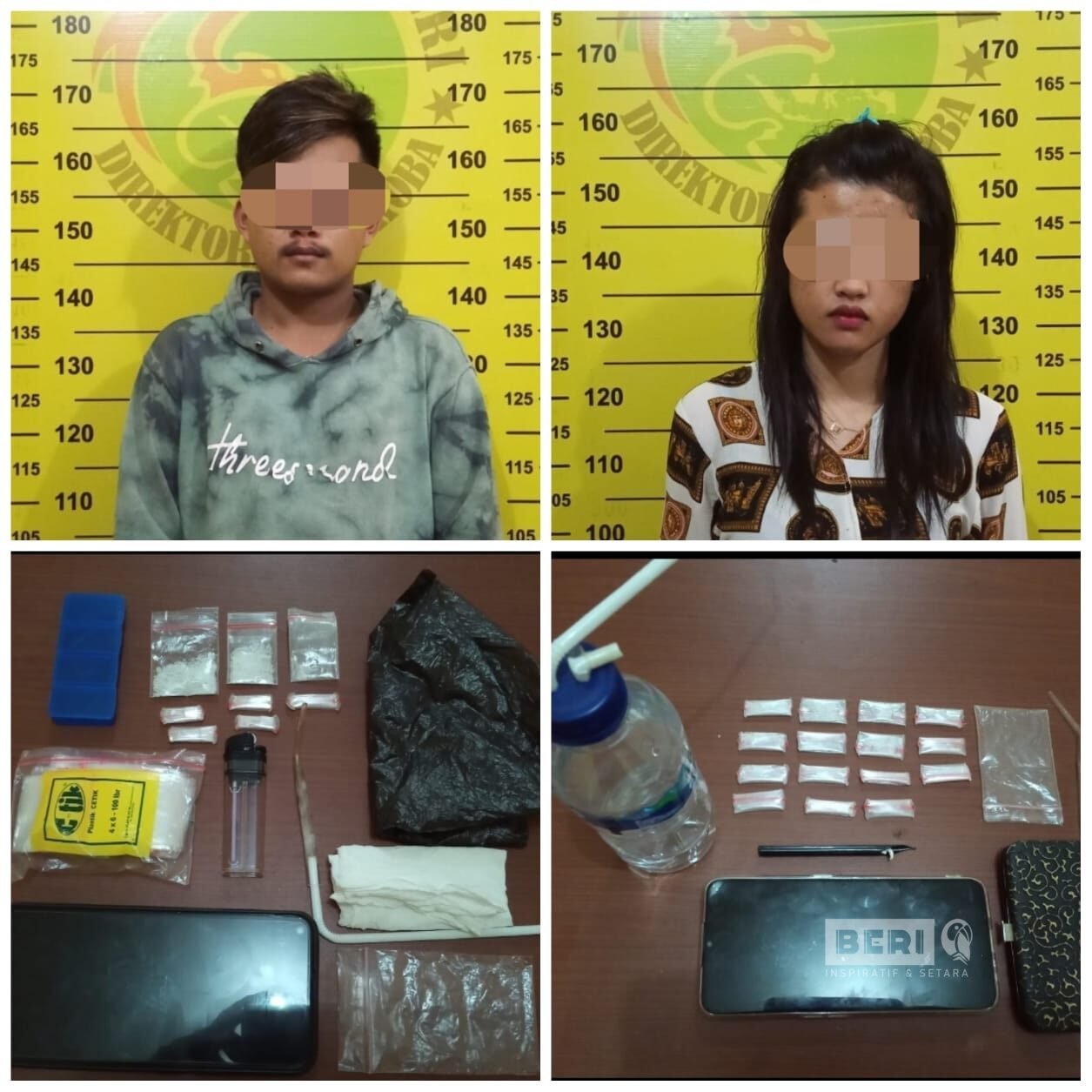 Tersangka kasus narkoba, SAG (19) dan YL (24) diamankan di Mako Polres Bontang, Jalan Bhayangkara, Gn. Elai, Bontang Utara