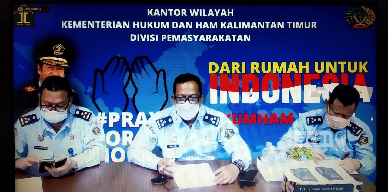 Divisi Pemasyarakatan Kemenkumham Kanwil Kalimantan Timur beserta jajaran gelar rapat persiapan penyerahan remisi umum tahun 2021. Senin (12/07/21).
