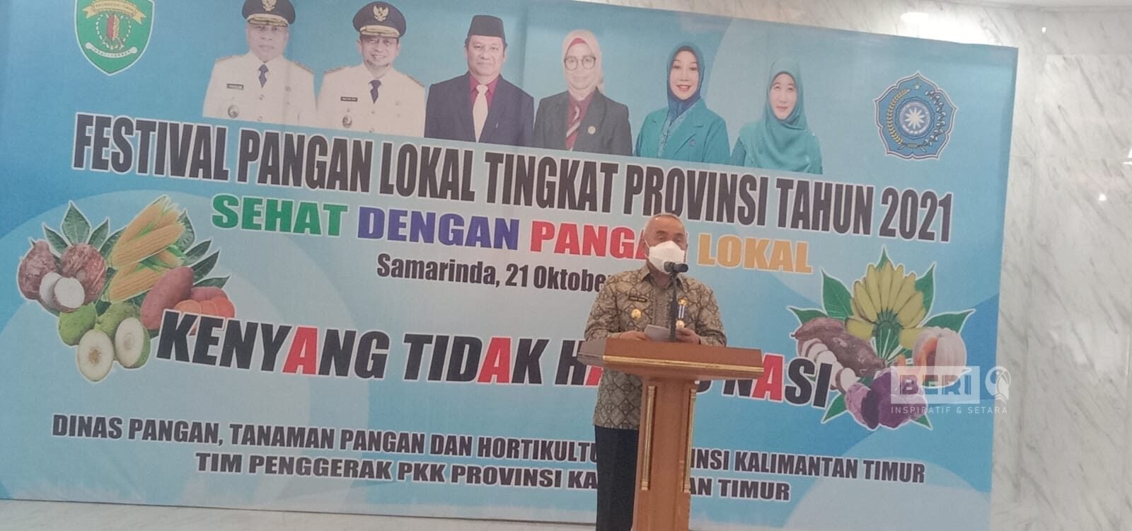 Gubernur Kaltim, Isran Noor saat sambutan dan membuka agenda festival pangan lokal tingkat provinsi Kaltim. ©Dodi/beri.id