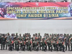 Pangdam Pimpin Upacara Penyambutan Purna Tugas Satgas Yonif Raider 613/Raja Alam